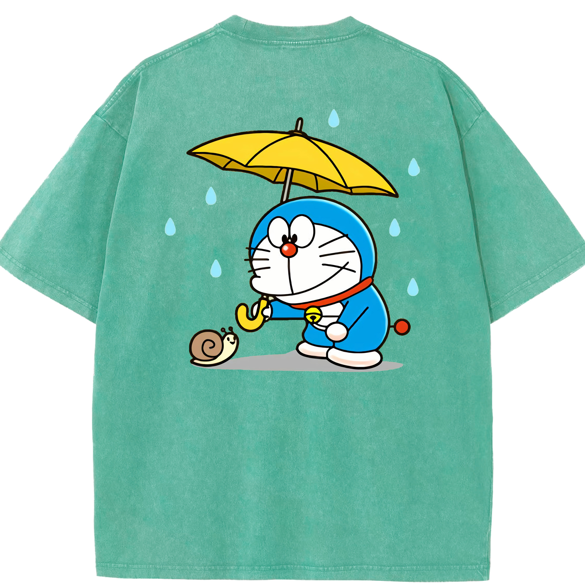 （画像用） ドラえもん Doraemon 綿100% ヴィンテージ風 半袖Tシャツ（背面プリント）